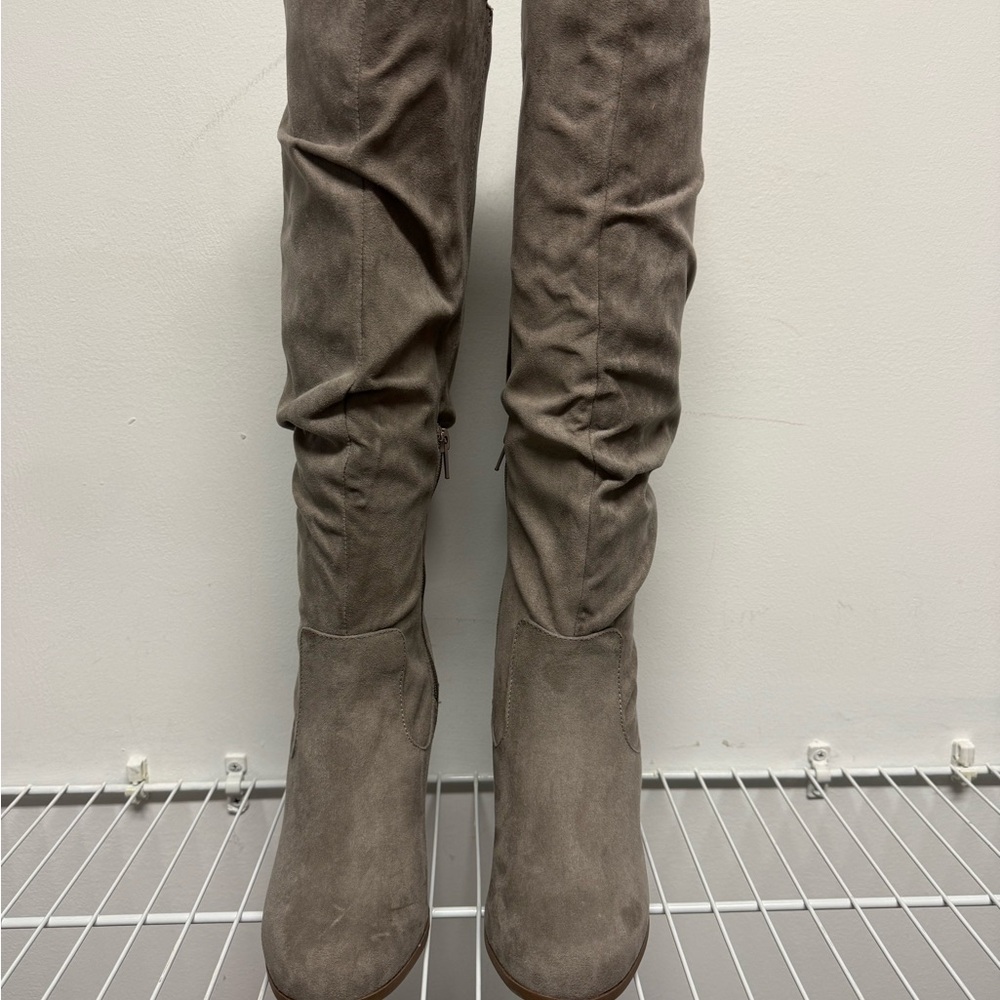 Rampage Taupe Over the Knee Boots